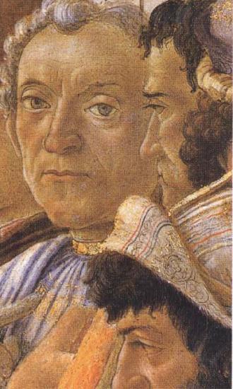 Sandro Botticelli White-haired man in group at right